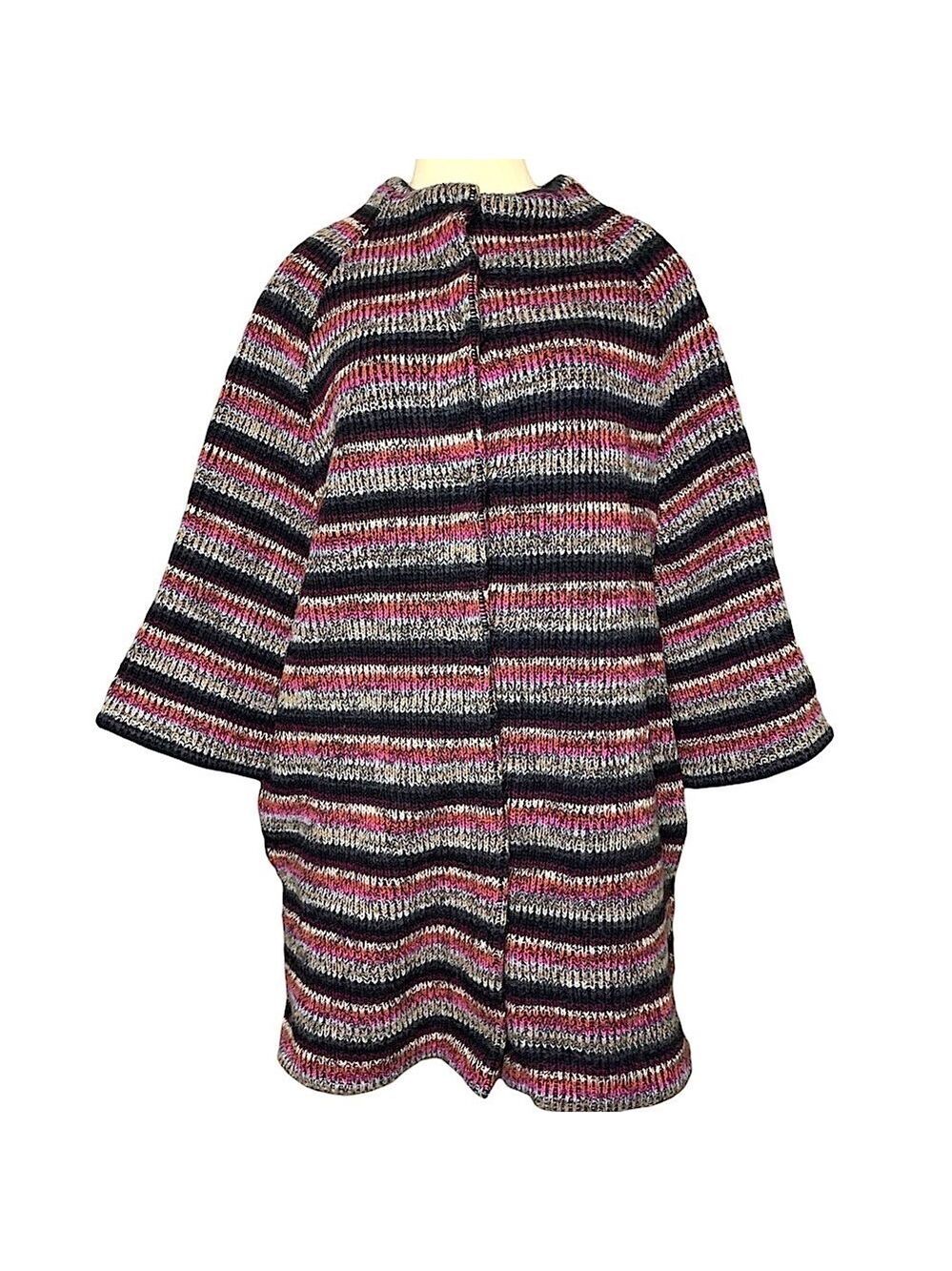 Twin set Simone Barbieri Stripe Knit Button Up Jacket Sz S Wool Blend Coat Italy